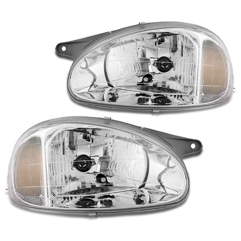 0160379 Farol Original Corsa Classic 2000 A 2010 Lado Esquerdo Cromado Carcaca Cinza
