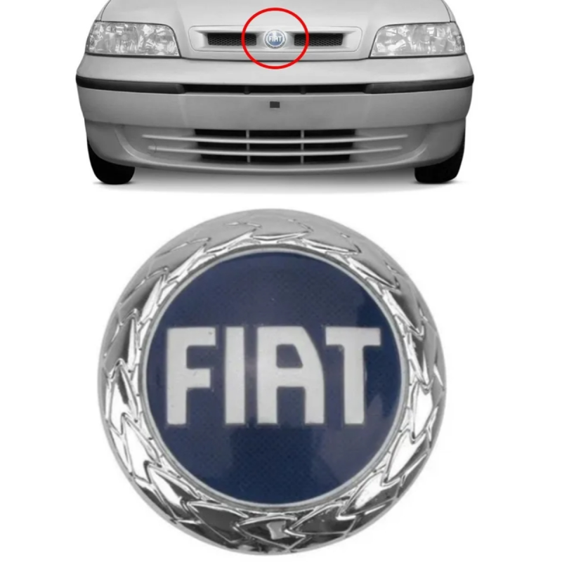 Emblema Fiat Da Grade Palio Fire 2001 A 2006 Azul (r29138)
