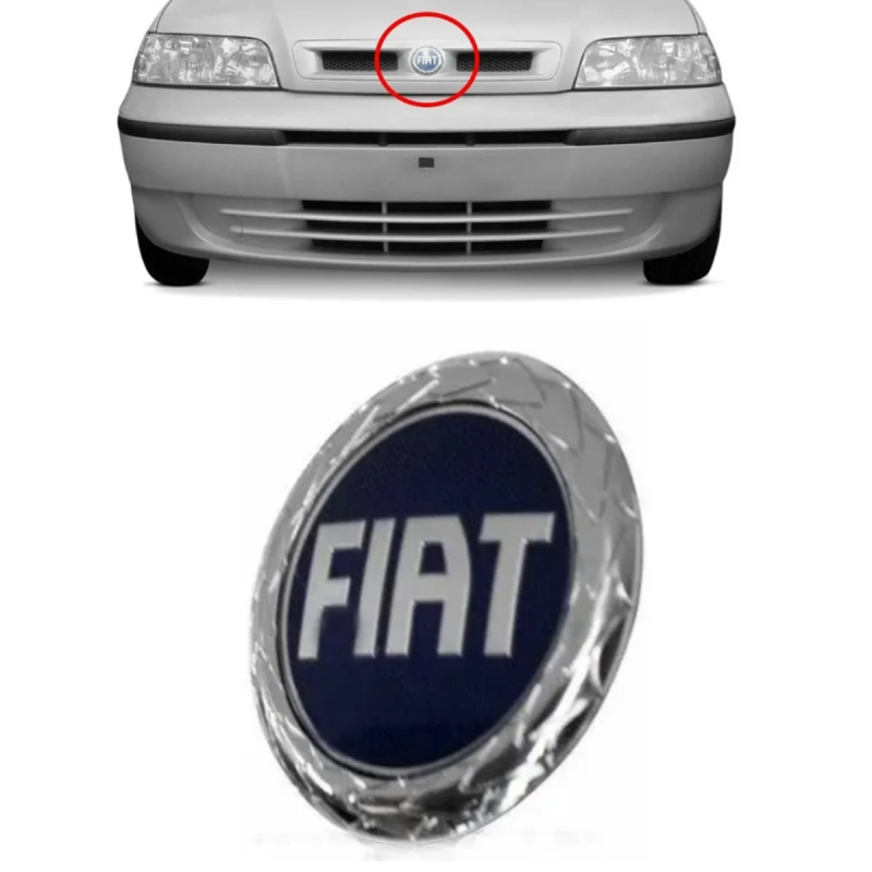Emblema Fiat Da Grade Palio Fire 2001 A 2006 Azul (r29138)
