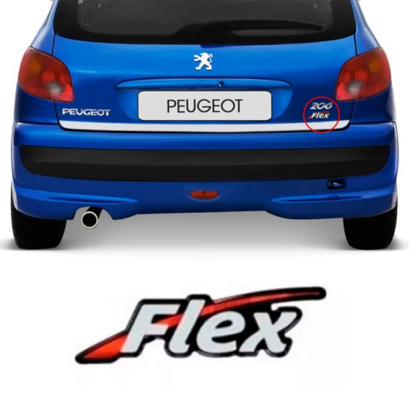 Emblema Adesivo Resinado Flex Peugeot 206 207 307 408