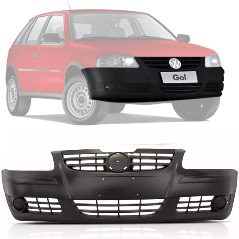 Parachoque Dianteiro Gol Parati Saveiro G4 2006 A 2008 Preto Texturizado S/ Furo
