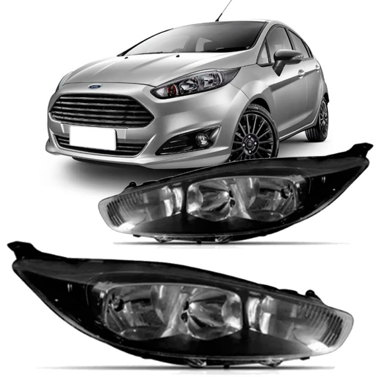 Farol Original New Fiesta Hatch 2013 A 2020 Lado Direito Mascara Negra