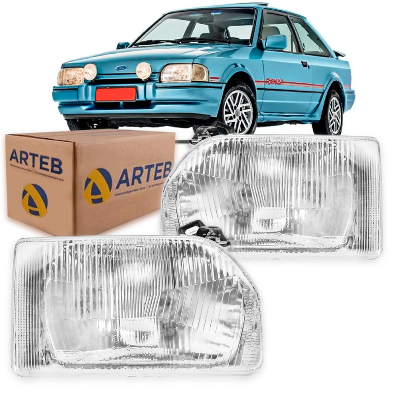 0180028 Farol Original Ifcar Escort Verona Apollo 1987 A 1992 Lado Direito 0180028 Farol Original Ifcar Escort Verona Apollo 1987 A 1992 Lado Direito