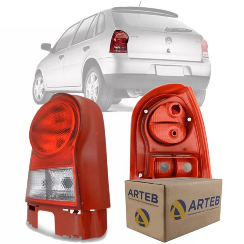 0460343 Lanterna Traseira Original Gol G4 2006 A 2014 Lado Esquerdo Borda Vermelha Re Cristal