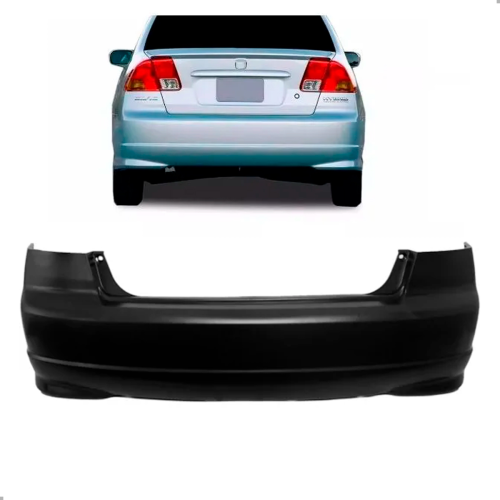 Parachoque Traseiro Civic 2004 A 2006 Preto (c039226) (r18498)