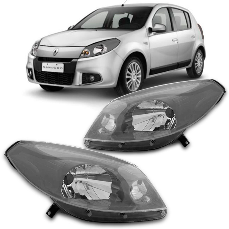 Farol Sandero 2012 A 2014 Lado Direito Masc Cinza (r25572)