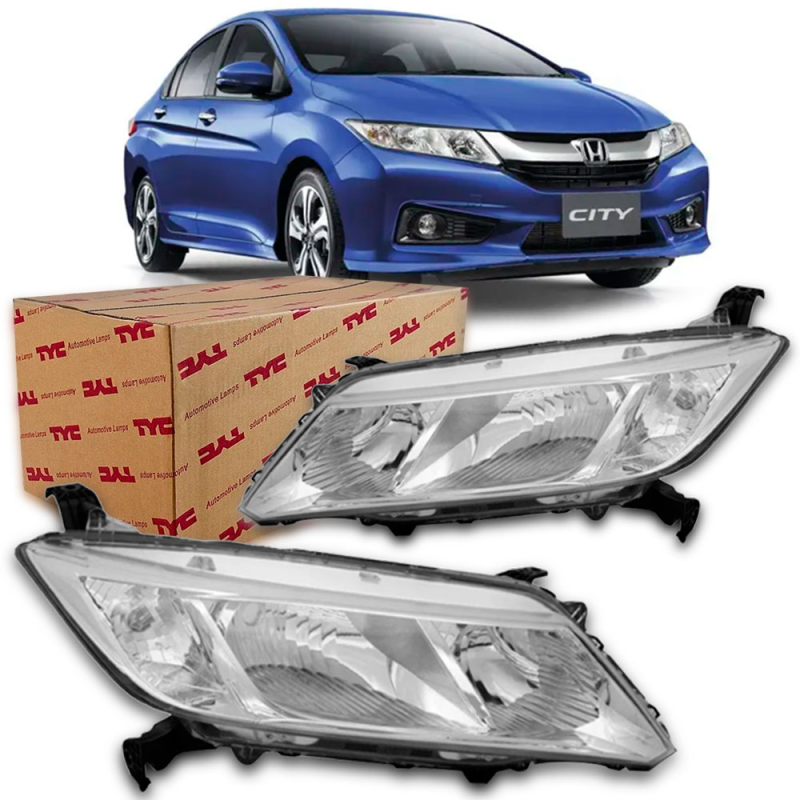 Farol City 2015 A 2017 Lado Direito Cromado (r23620) (c064620)