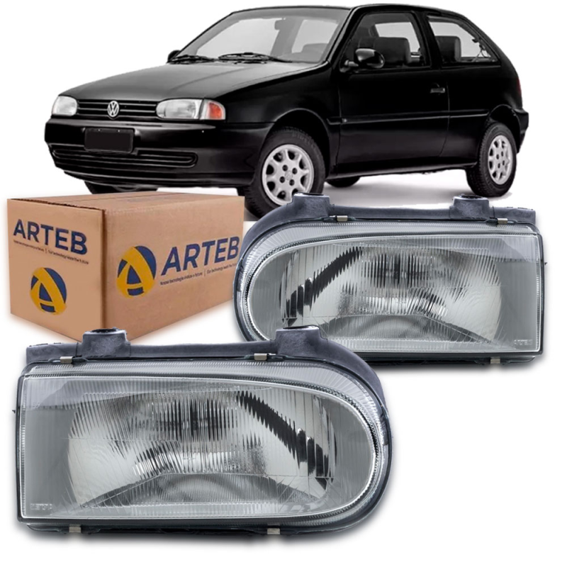 0160199 Farol Original Gol G2 Bola Special 2000 A 2002 Lado Esquerdo Mascara Cinza