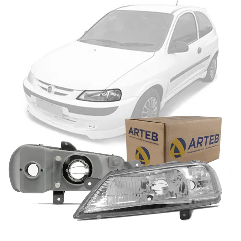 0160391 Farol Original Celta 2000 A 2006 Lado Esquerdo Cromado