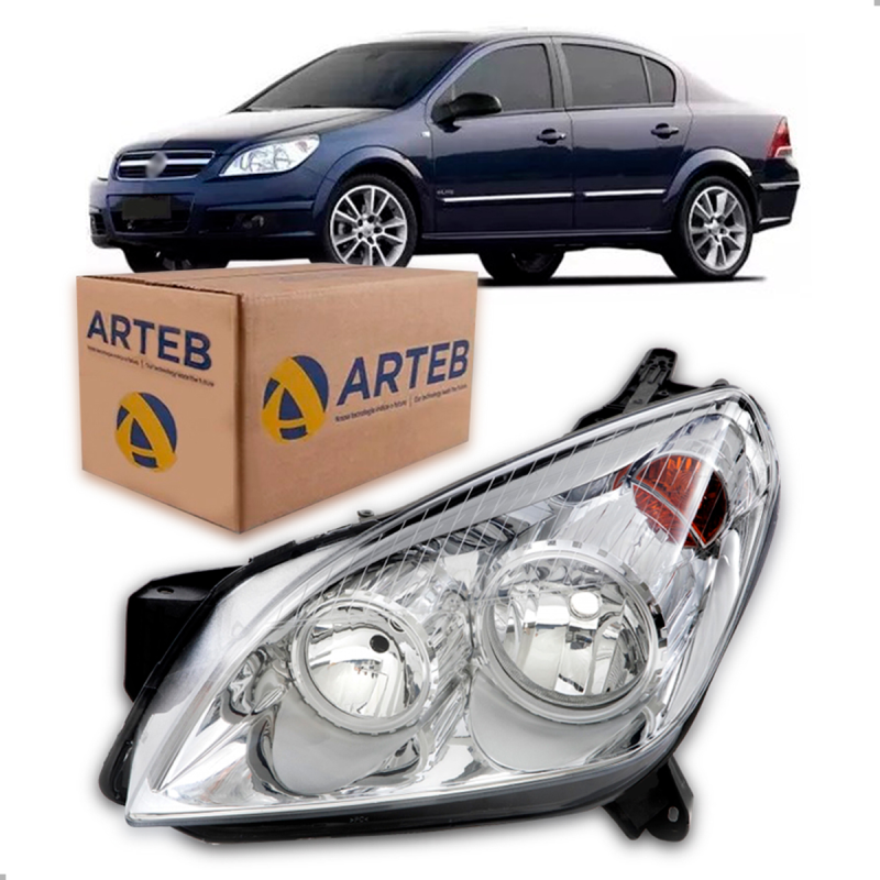 0160649 Farol Original Vectra 2006 A 2008 Lado Esquerdo Cromado