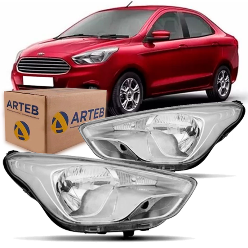 0110195 Farol Original Ka 2019 A 2022 Lado Esquerdo Cromado