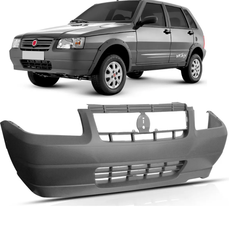 Parachoque Dianteiro Uno Way 2009 A 2012 Cinza Texturizado(c57823)