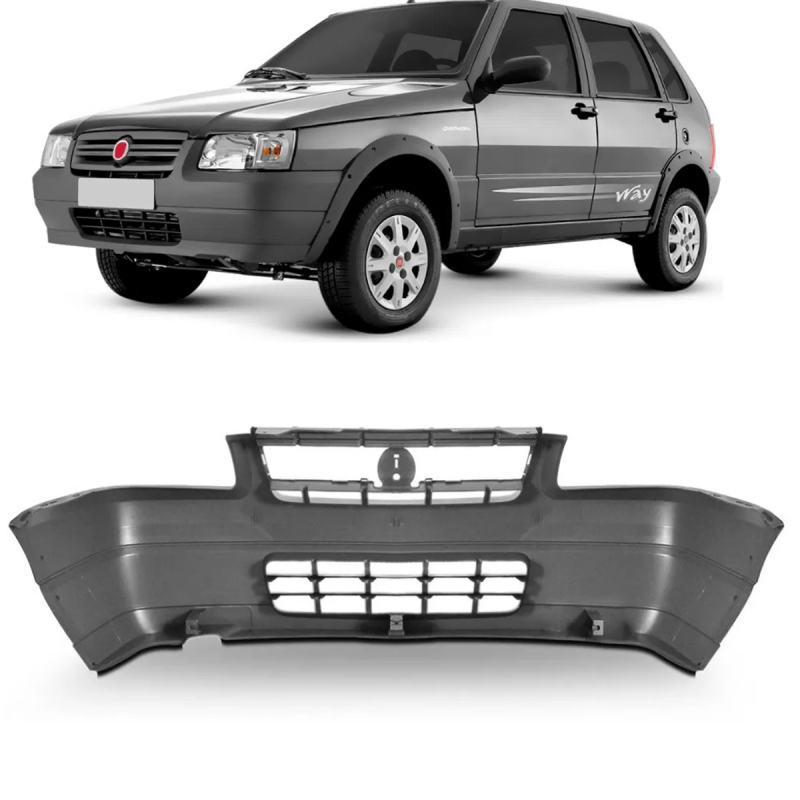 Parachoque Dianteiro Uno Way 2009 A 2012 Cinza Texturizado(c57823)