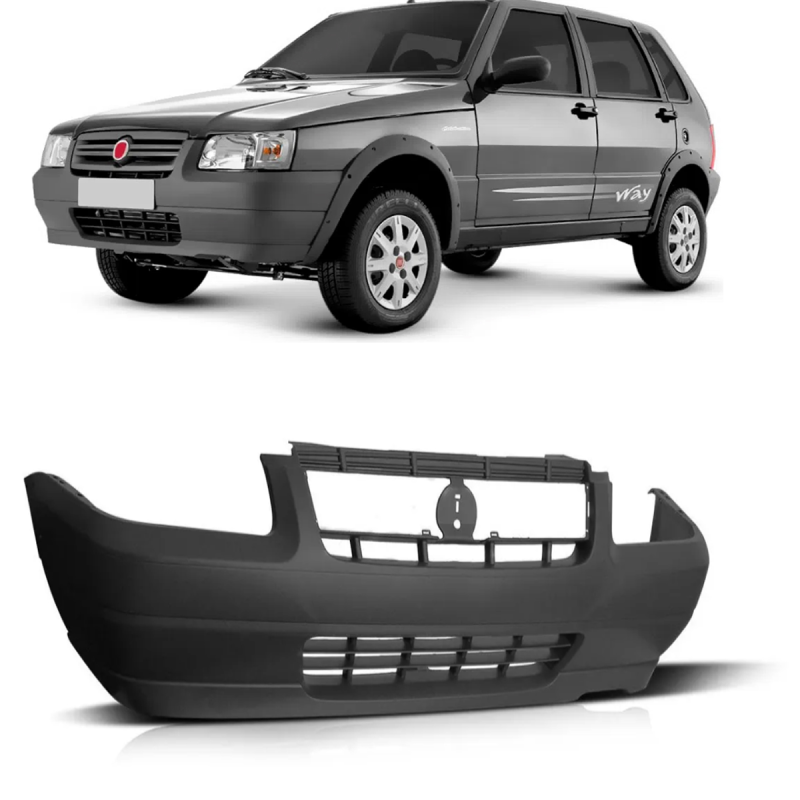 Parachoque Dianteiro Uno Way 2009 A 2012 Cinza Texturizado(c57823)