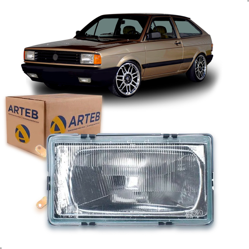 0060020 Farol Original Ifcar Gol Saveiro 1987 A 1990 Cromado Lado Direito