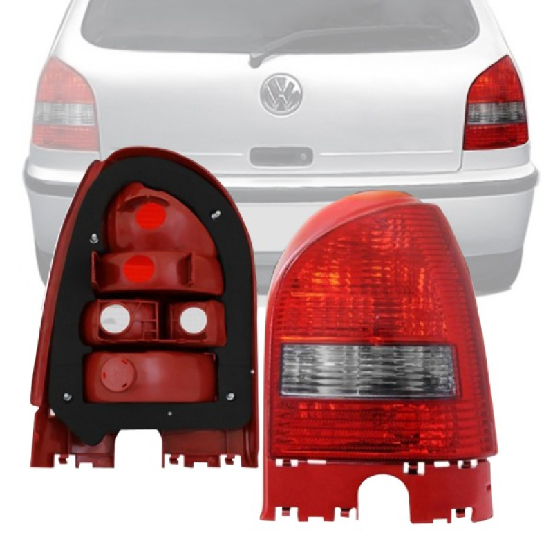 (r3346.9)lanterna Traseira Gol G3 2000 A 2005 Lado Direito Fume Borda Vermelha