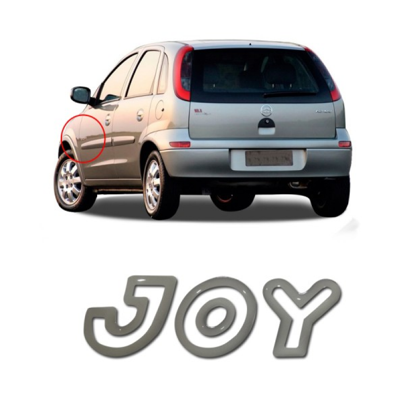 Emblema Joy Porta Dt Corsa 2003 2004 2005 2006 2007 Prata