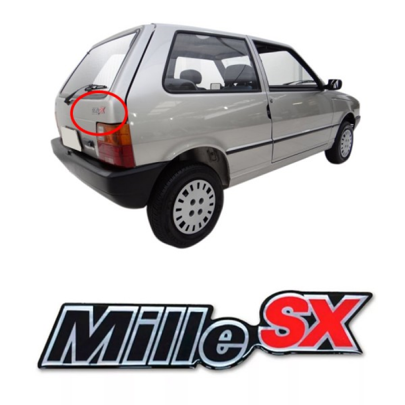 Emblema Mille Sx Tampa Mala Uno 2000 A 2003 Resinado