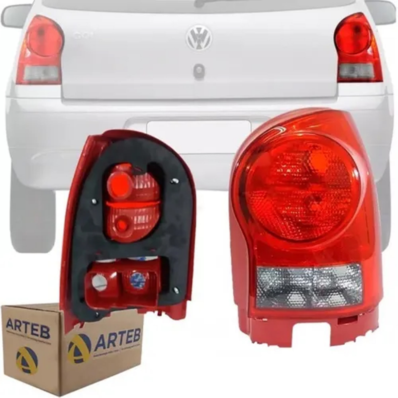 0460348 Lanterna Traseira Original Gol G4 2006 A 2014 Lado Direito Borda Vermelha Re Fume