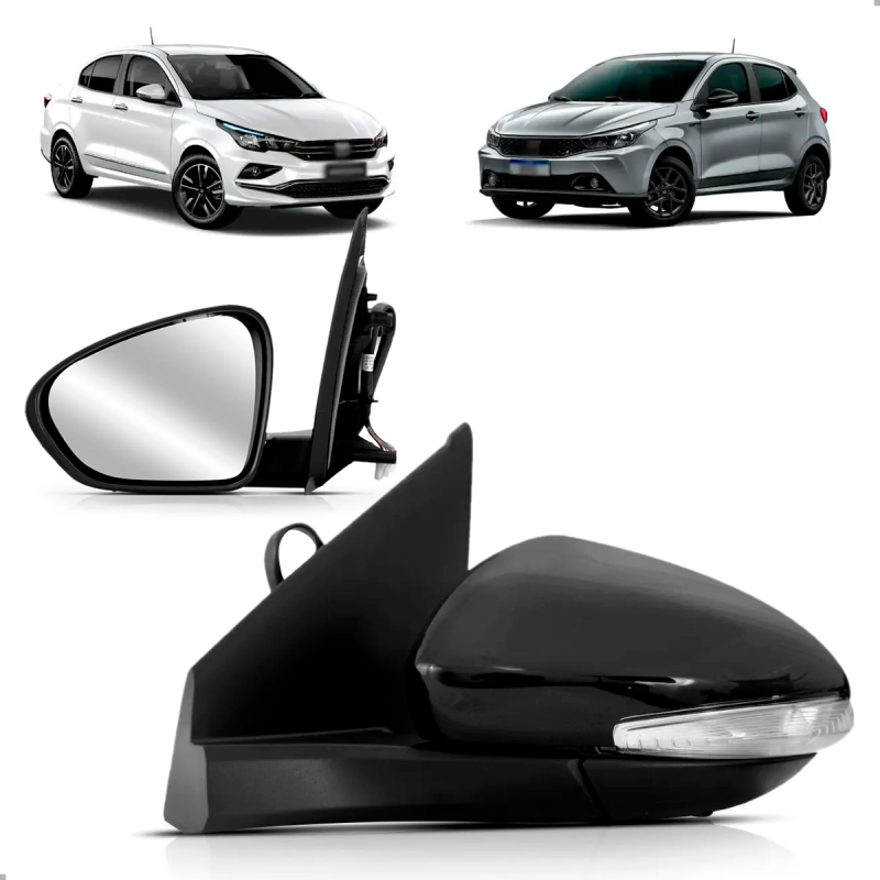 Retrovisor Original Argo Cronos 2017 A 2022 Lado Esquerdo Regulador Eletrico Com Pisca