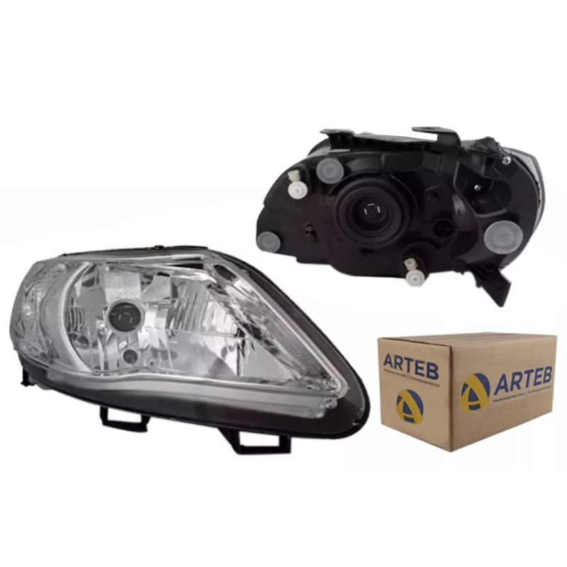 0160712 Farol Original Gol Saveiro Voyage G5 2009 A 2012 Lado Direito Foco Simples Cromado