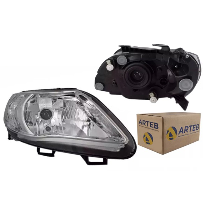 0160711 Farol Original Gol Saveiro Voyage G5 2009 A 2012 Lado Esquerdo Foco Simples Cromado