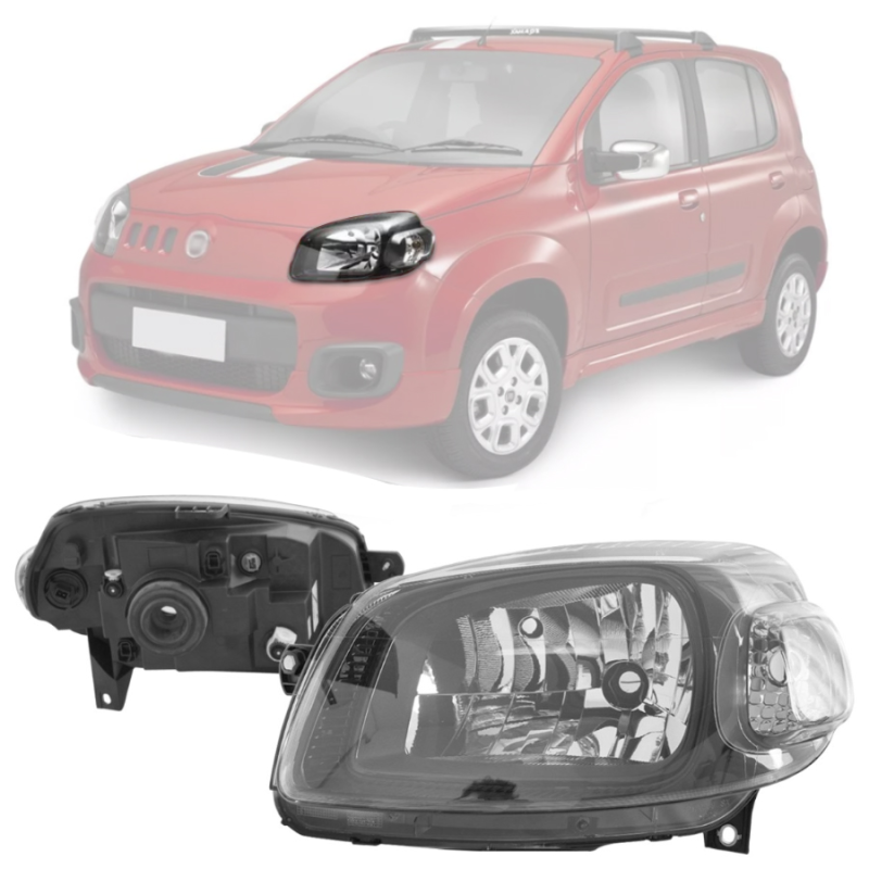 Farol Uno Vivace Way Sporting 2010 A 2014 Lado Direito Masc Negra