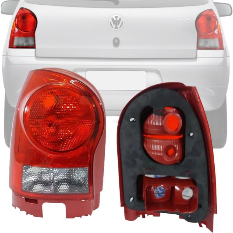 Lanterna Traseira Gol G4 2006 A 2014 Lado Esquerdo Borda Vermelha Re Fume(c44620)