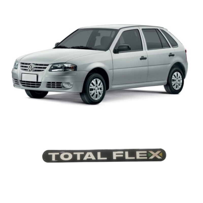 Emblema Do Vidro Traseiro Escrita Total Flex Gol Saveiro G3 2000 A 2005 G4 2006 A 2014