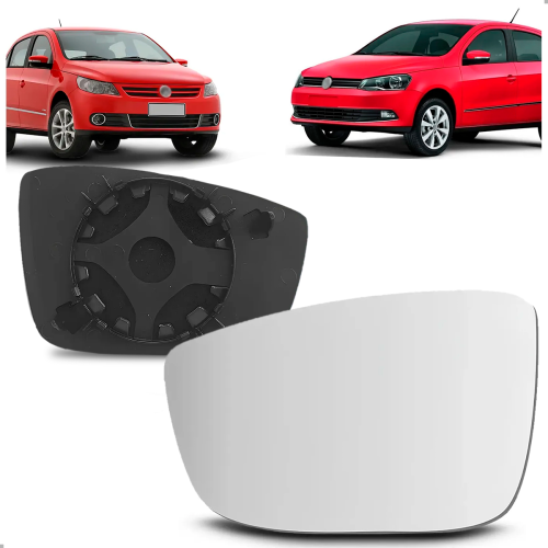 Lente Espelho Retrovisor Gol G5 G6 2009 A 2016 Fox 2011 A 2022 Polo 2012 A 2014 Up Lado Esquerdo