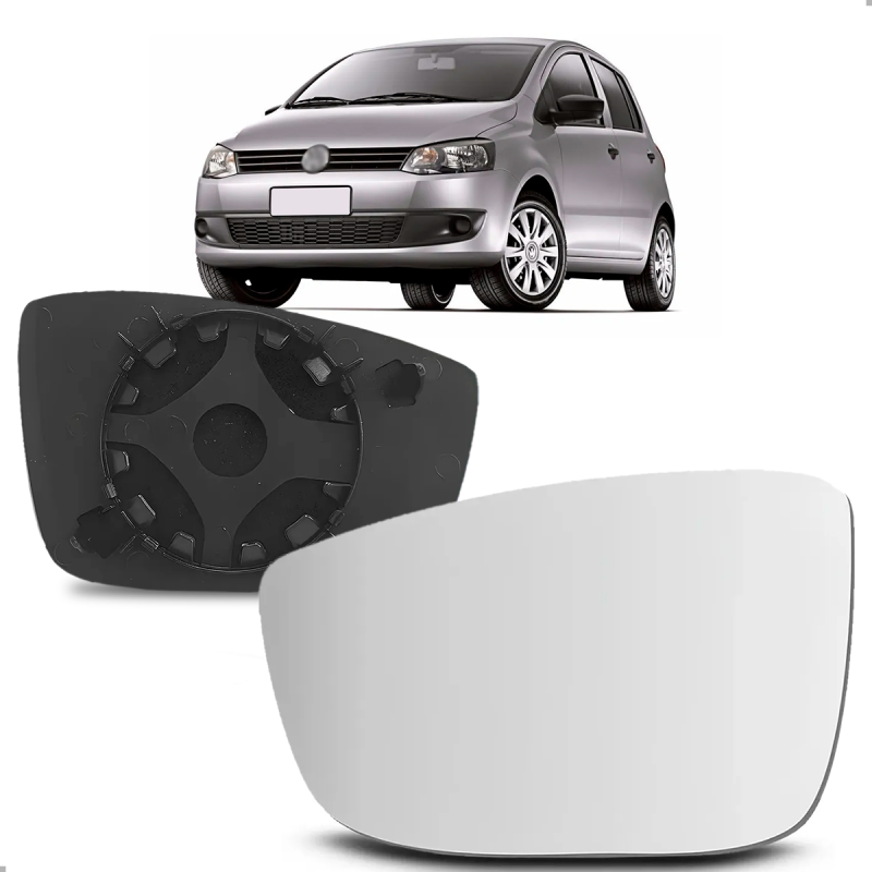 Lente Espelho Retrovisor Gol G5 G6 2009 A 2016 Fox 2011 A 2022 Polo 2012 A 2014 Up Lado Esquerdo