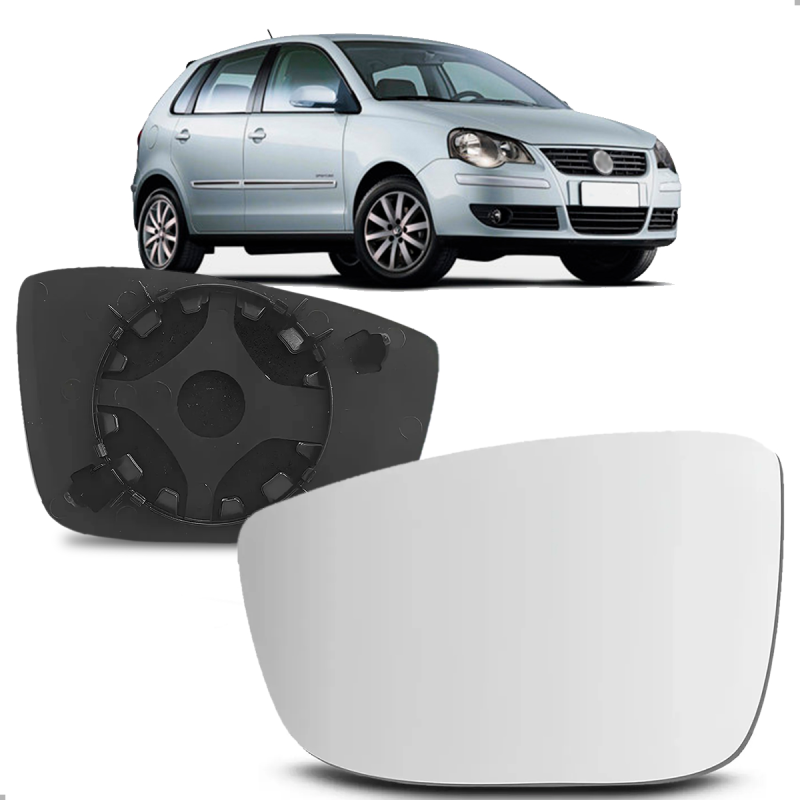 Lente Espelho Retrovisor Gol G5 G6 2009 A 2016 Fox 2011 A 2022 Polo 2012 A 2014 Up Lado Esquerdo
