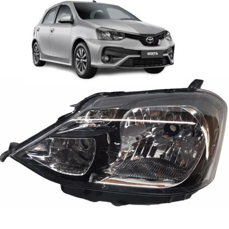 Farol Etios 2019 A 2022 Lado Esquerdo Masc Negra(c60881)  (r29079)