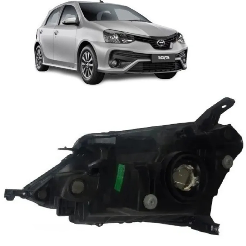 Farol Etios 2019 A 2022 Lado Esquerdo Masc Negra(c60881)  (r29079)