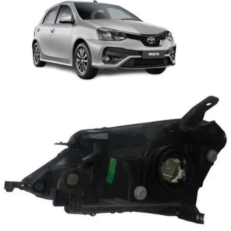Farol Etios 2019 A 2022 Lado Direito Mascara Negra (r29078)(c60880)