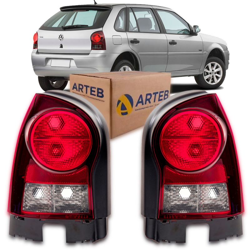 0460374 Lanterna Traseira Original Gol G4 2006 A 2014 Lado Direito Borda Preta Re Fume
