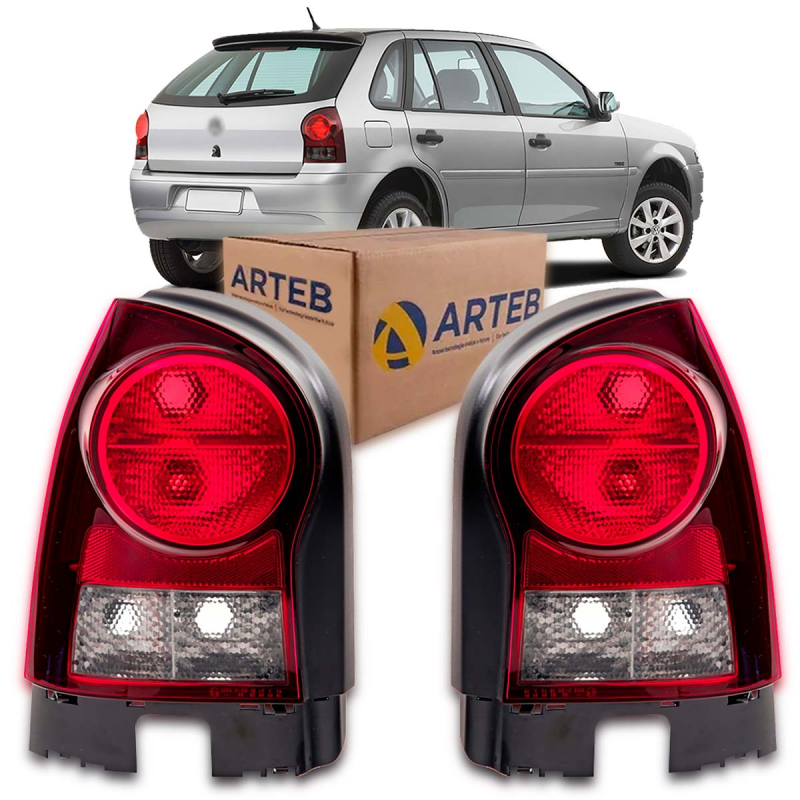 0460373 Lanterna Traseira Original Gol G4 2006 A 2014 Lado Esquerdo Borda Preta Re Fume