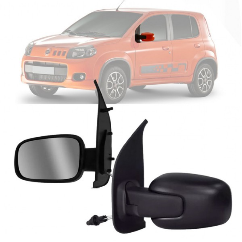 Retrovisor Original Uno Attractive Drive Vivace 2011 A 2022 4 Portas Lado Esquerdo Regulador Manual (c02