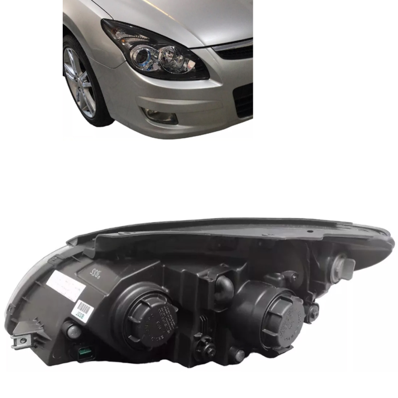 Farol I30 2009 A 2012 Lado Direito Masc Negra (r16950)