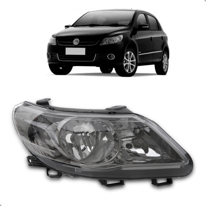 0160752 Farol Original Gol Saveiro Voyage G5 2009 A 2012 Lado Direito Foco Duplo Fume Cup. Tela