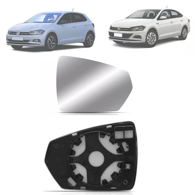 Lente Base Do Retrovisor Polo Virtus 2018 A 2022 Lado Direito