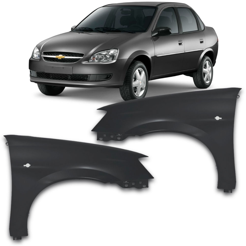 Paralama Corsa Classic Ls 2011 A 2016 Lado Direito Para Pintura Com Furo Para Pisca (c035692) (r18722)