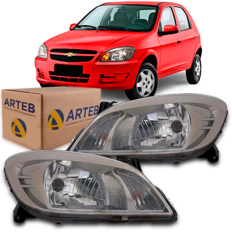 0160758 Farol Original Celta Prisma 2007 A 2012 Lado Direito Fume