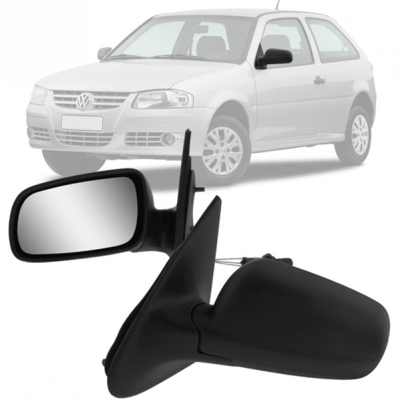 Retrovisor Gol Parati Saveiro G3 2000 A 2005 G4 2006 A 2014 2 Portas Lado Esquerdo Regulador Manual (c021475)