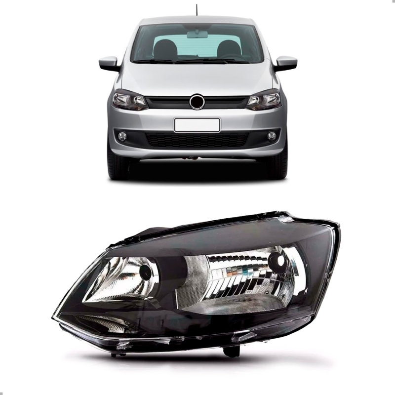 0160747 Farol Original Fox Spacefox 2011 A 2014 Lado Esquerdo Simples Negro
