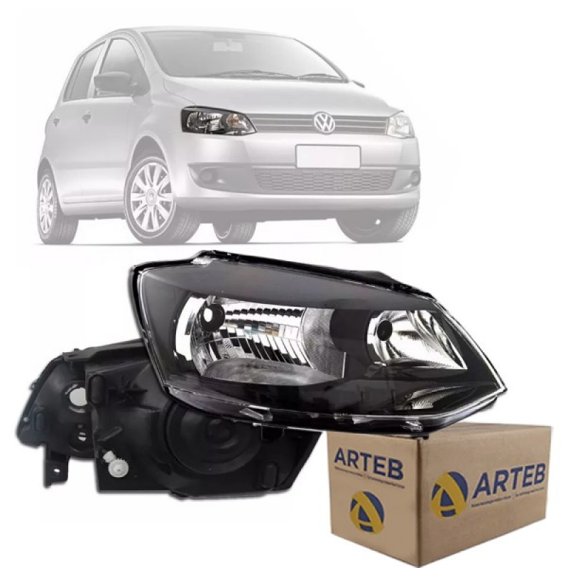 0160748 Farol Original Fox Spacefox 2011 A 2014 Lado Direito Simples Negro
