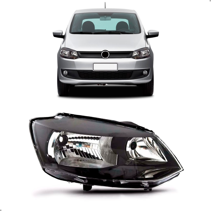 0160748 Farol Original Fox Spacefox 2011 A 2014 Lado Direito Simples Negro