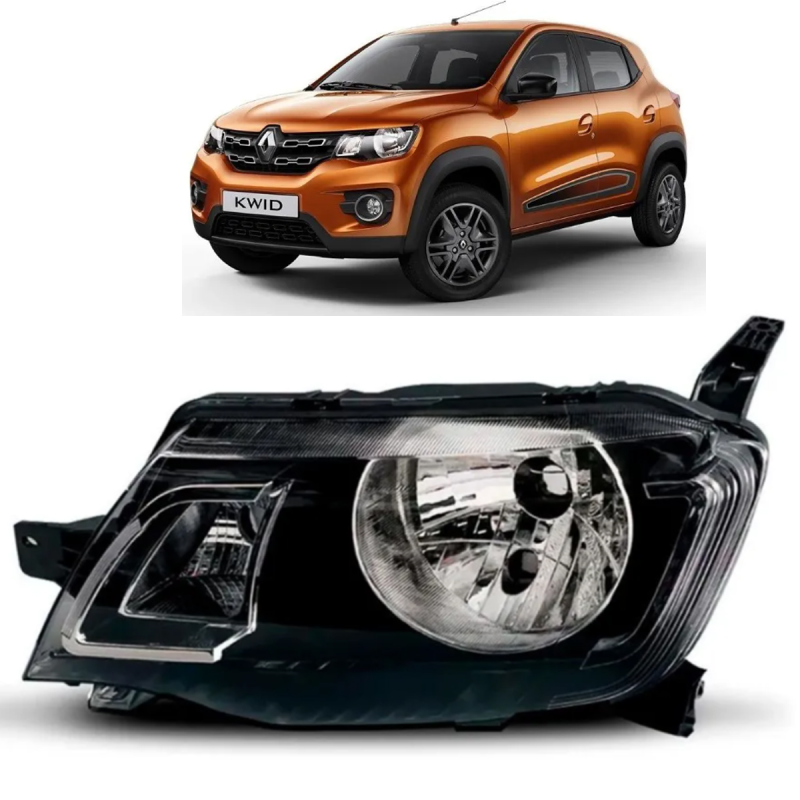 Farol Kwid 2017 A 2021 Lado Esquerdo Friso Preto