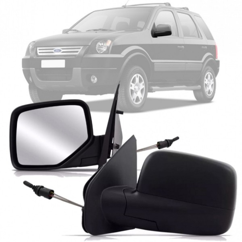 Retrovisor Ecosport 2003 A 2012 Lado Esquerdo Regulador Manual