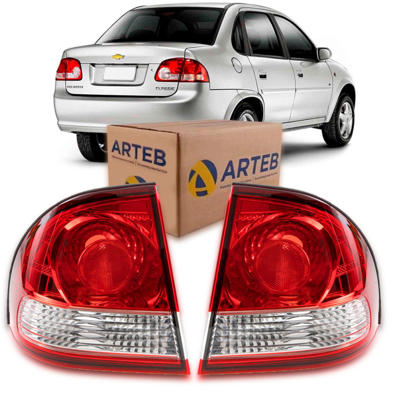 0460414 Lanterna Traseira Original Corsa Classic Ls 2011 A 2016 Lado Direito Canto Cristal
